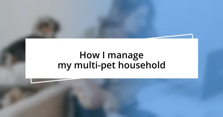 How I manage my multi-pet household