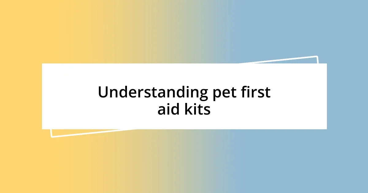 Understanding pet first aid kits