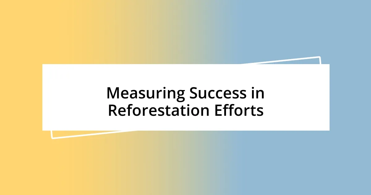 Measuring Success in Reforestation Efforts