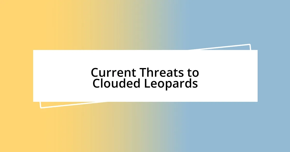 Current Threats to Clouded Leopards