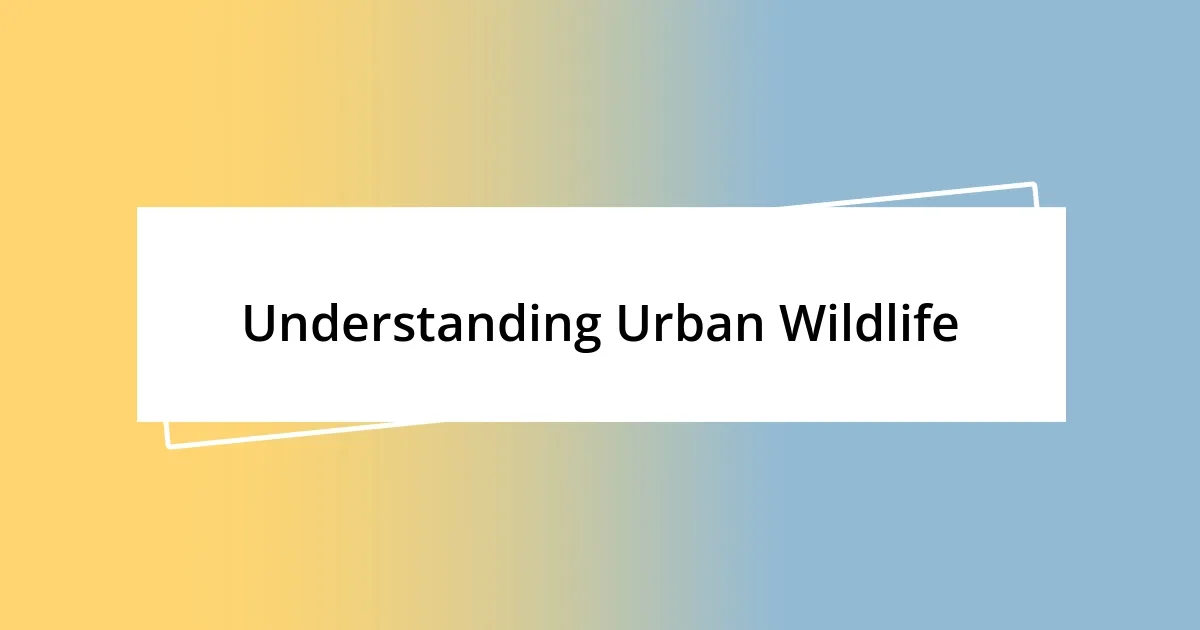 Understanding Urban Wildlife