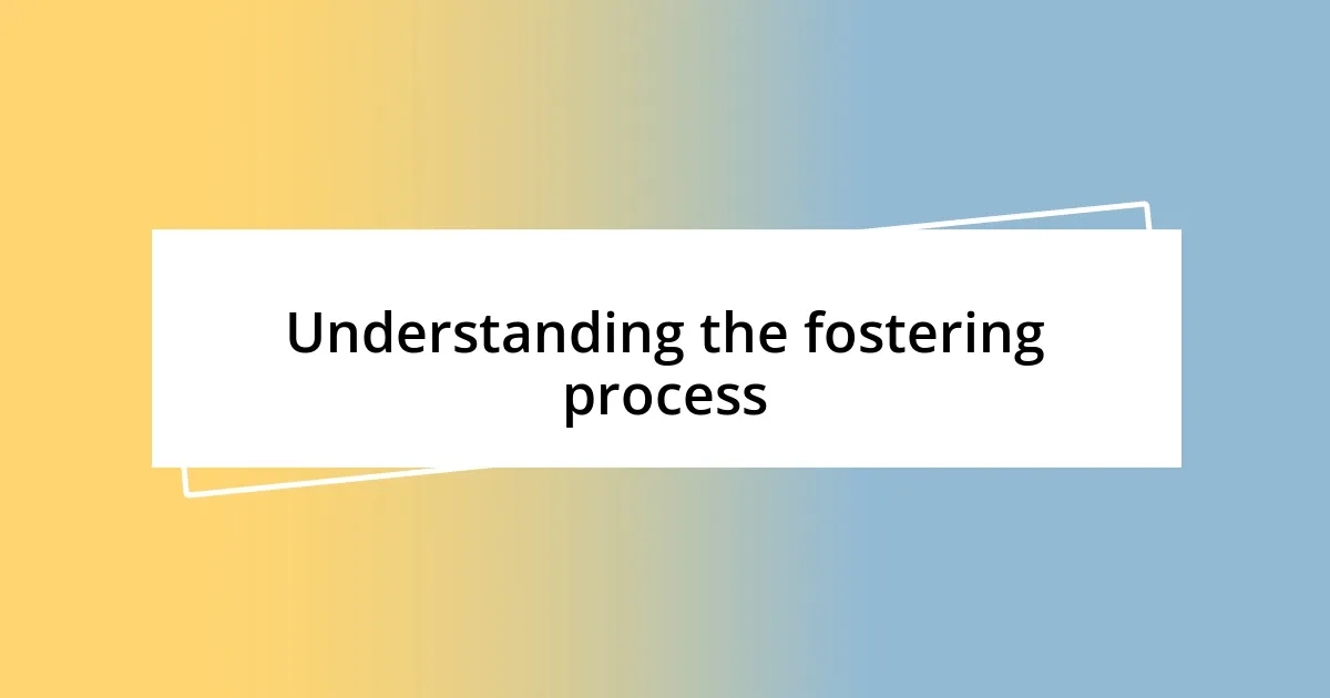 Understanding the fostering process