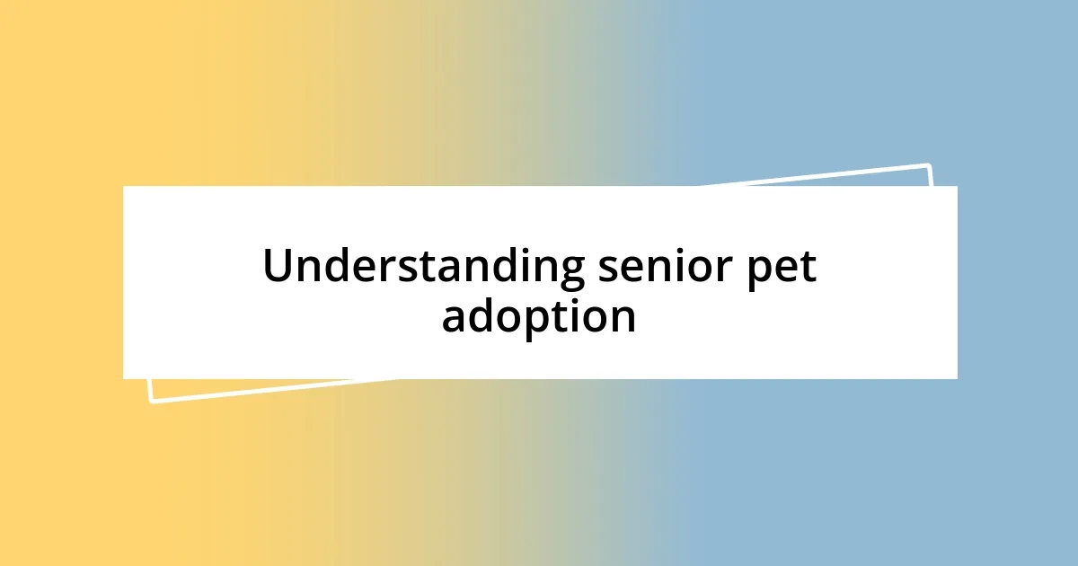 Understanding senior pet adoption