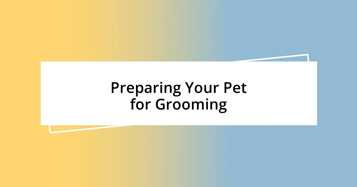 Preparing Your Pet for Grooming